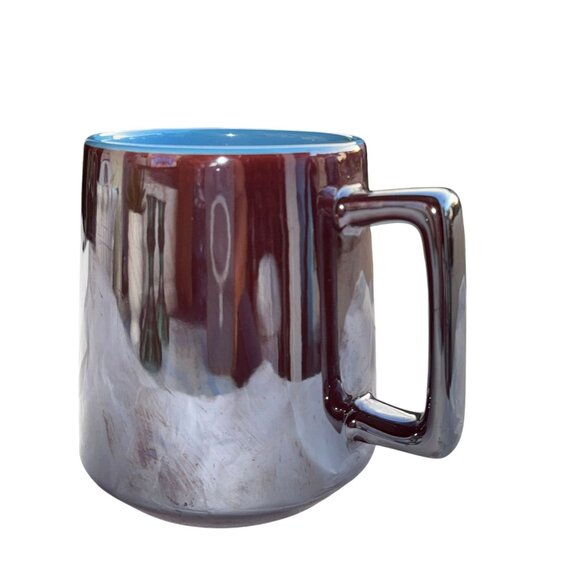 Iridescent Ceramic Mug With Blue Interior - Picture 11 of 14